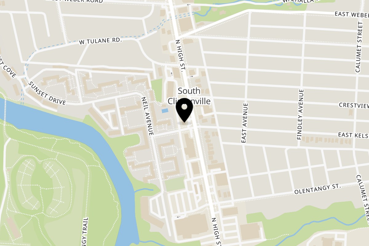 Map showing the location of Mama Mimi's Take 'N Bake Pizza Clintonville on 2923 N High St in Columbus